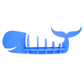 Półka drewniana wieloryb (niebieski)